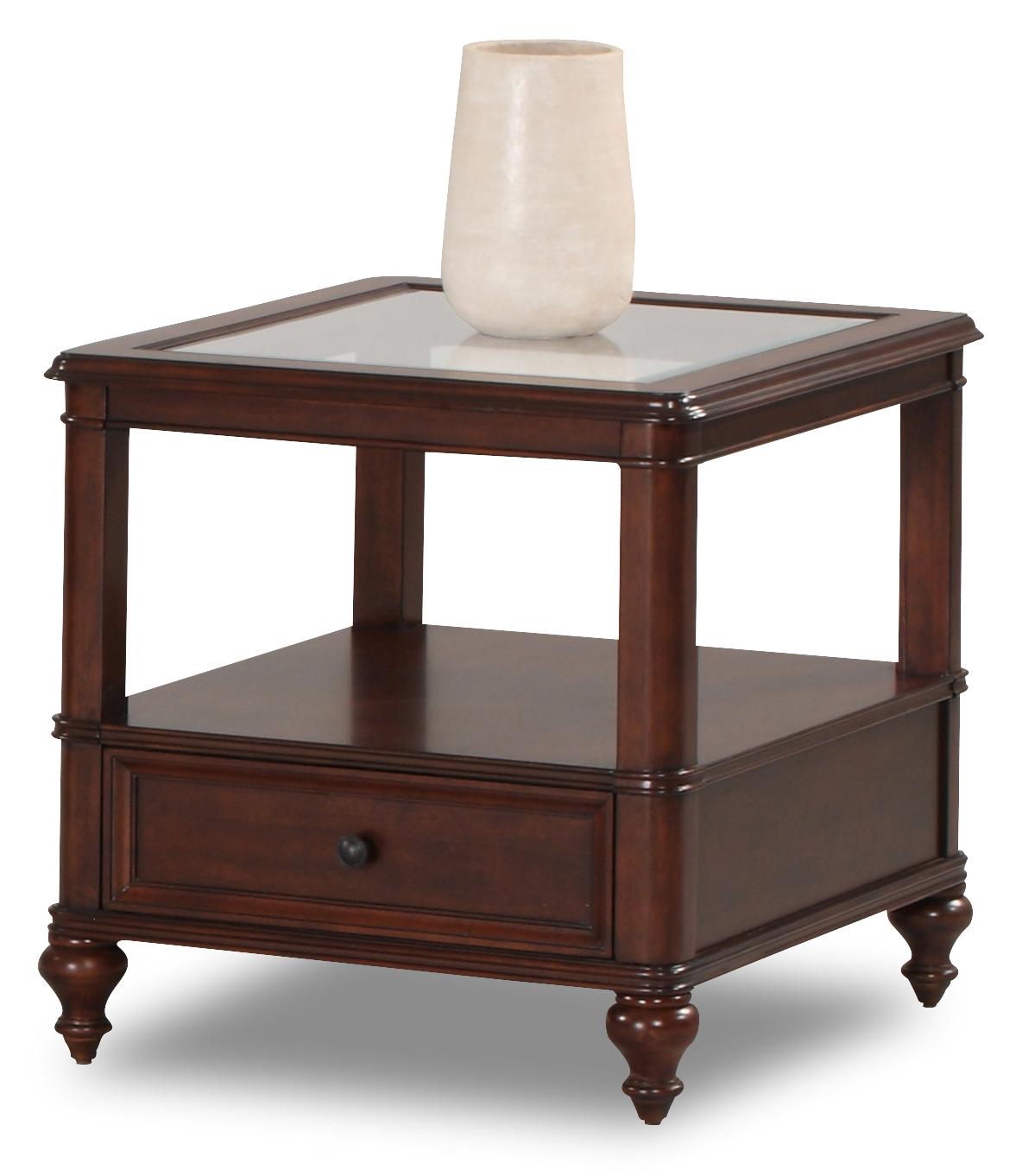 Klaussner International Kinston End Table with Cherry Veneer Darvin Furniture End Table
